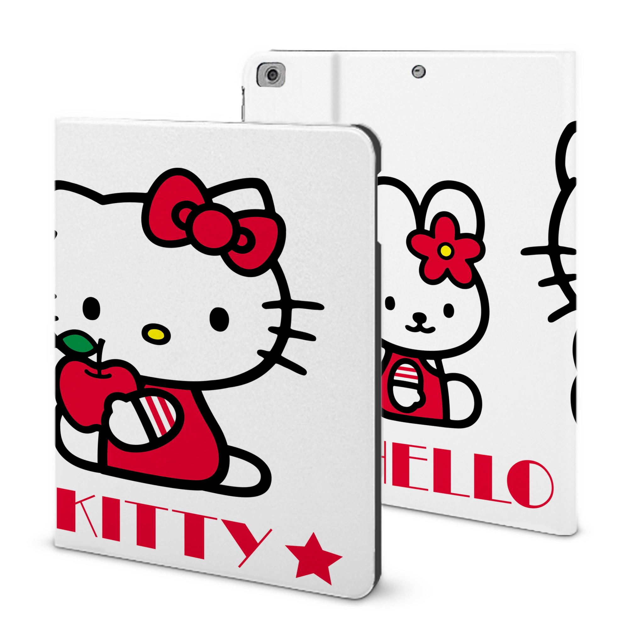 （画像用） Hello Kitty ハローキティ IPad ケース ブック型 PUレザー TPU 耐衝撃 軽量 薄型 ペン収納なし 全面保護 IPad 各モデル対応